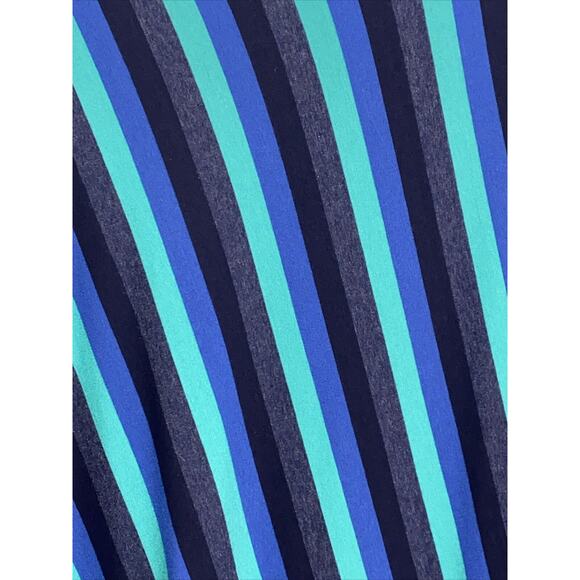 MATTY M Size Large Elasticated Waist Striped Teal Black Long Length MAXI SKIRT - Picture 2 of 10